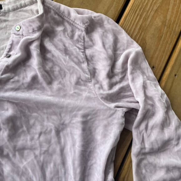 ** Eileen Fisher Velour Button Down Tunic Top Shirt Blouse Powder Pink Sz XL - Picture 7 of 12